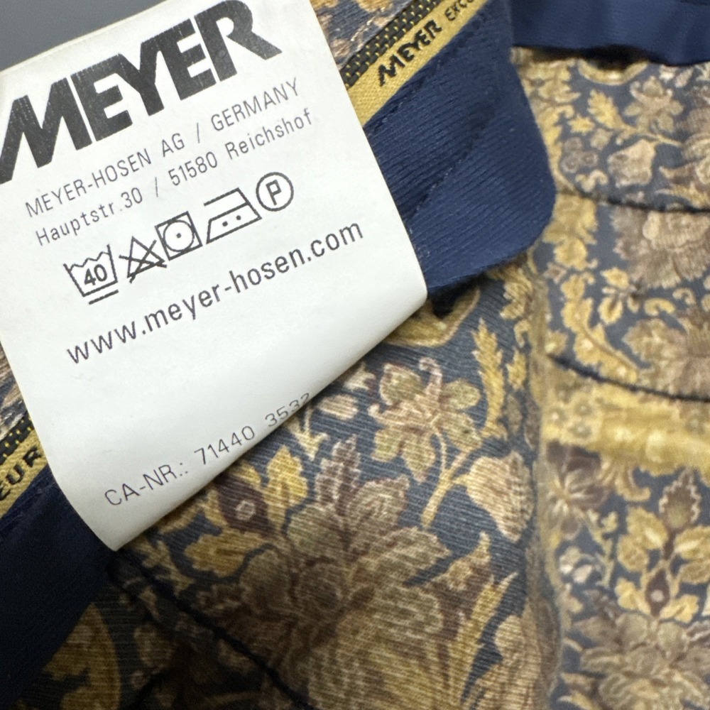 Meyer  Bonn LUXURY Corduroy Pants EU 54 Men's 38x32 Dark Green Pleated - Picture 9 of 10